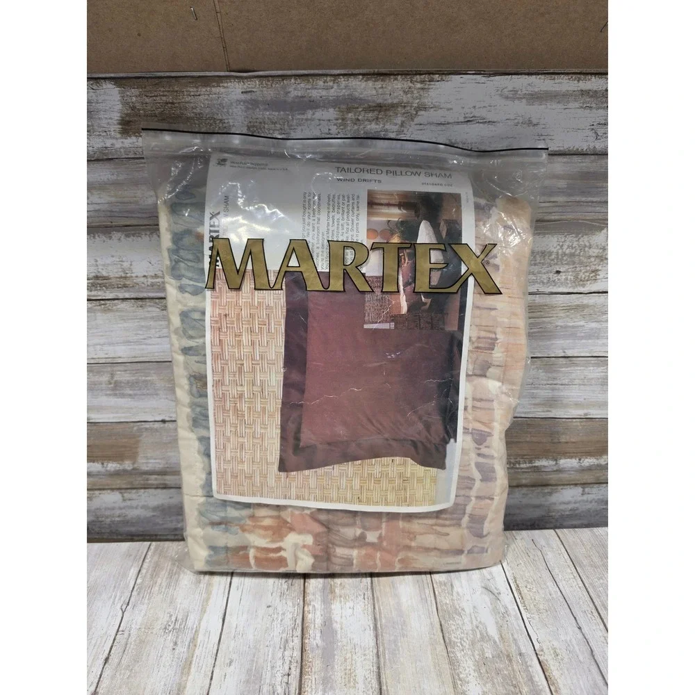 Martex Mary McFadden Wind Drifts Tailored Pillow‎ Sham Standard Vintage Earthy